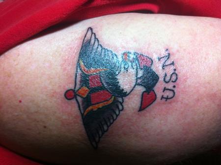 Jen Godfrey - navy vets 1st tattoo- sailor jerry